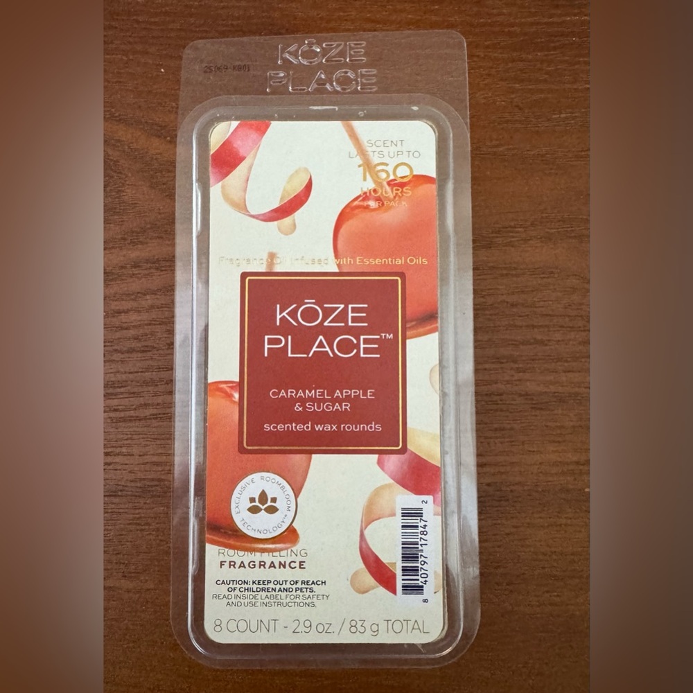 NWT Köze Place Caramel Apple & Sugar Scented Wax Rounds Fragrance